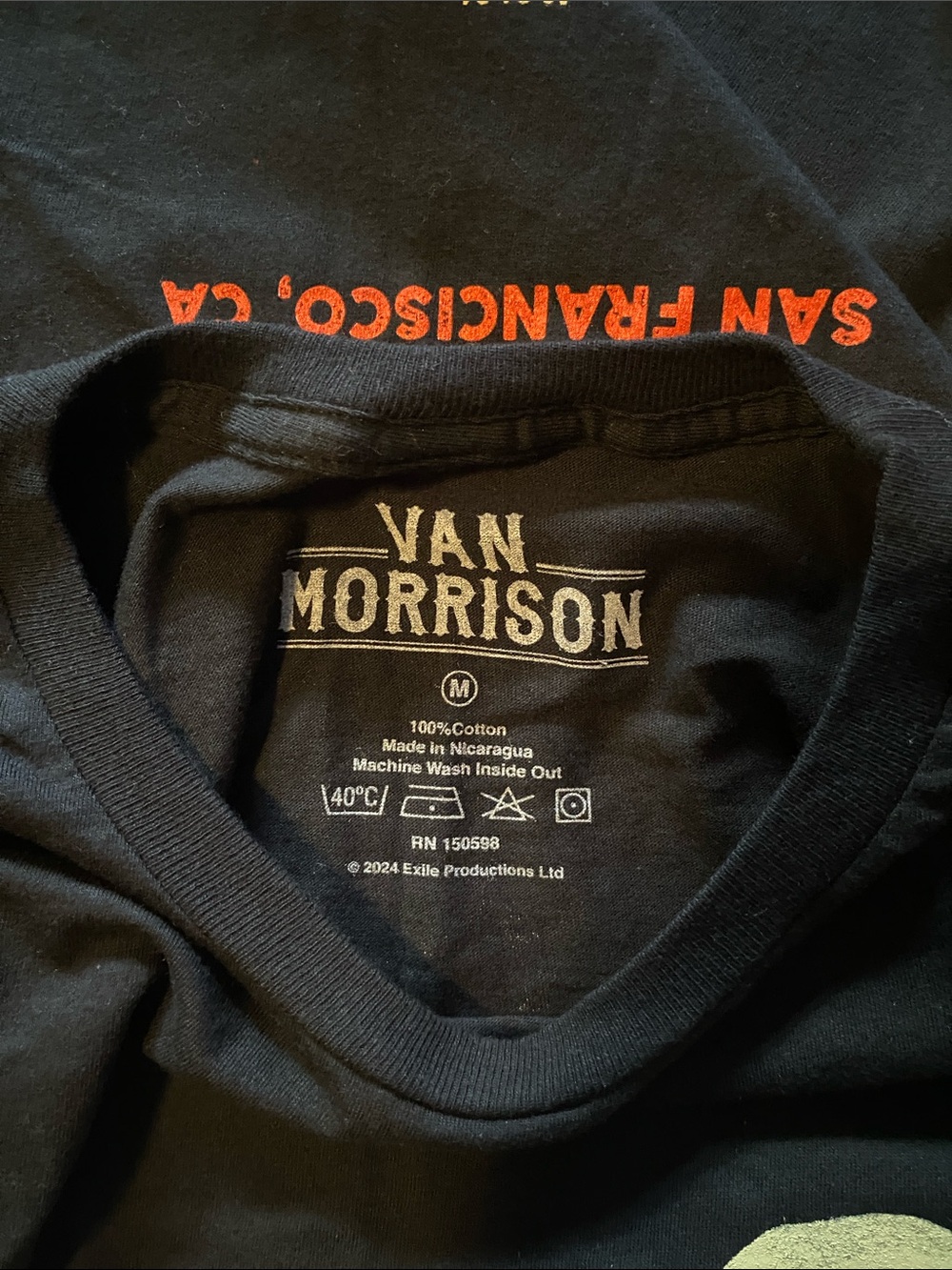 ๐ Van Morrison Unisex Band T Shirt 2024 Tour - Picture 3 of 3